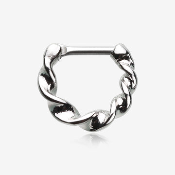 Figaro Twist Septum Clicker Ring-Steel